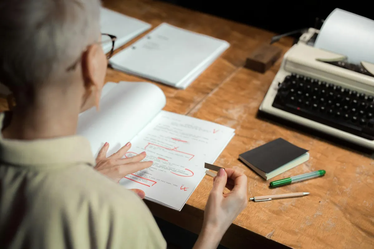 A manuscript with handwritten edits